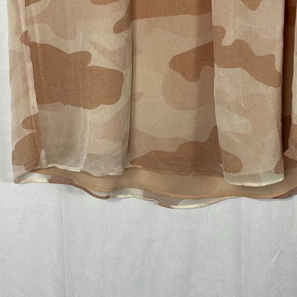 Joie Turtleneck‎ Camouflage Camo Sleeveless Blouse Silk Pink Size Medium - Picture 3 of 10
